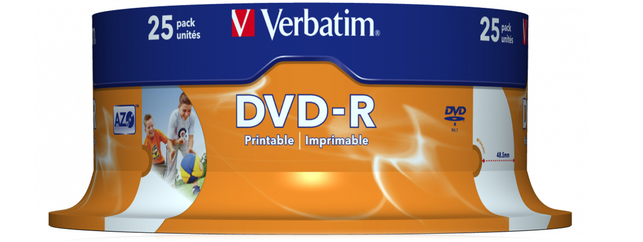 Płyty DVD-R Verbatim 4.7GB CAKE 25szt. do nadruku
