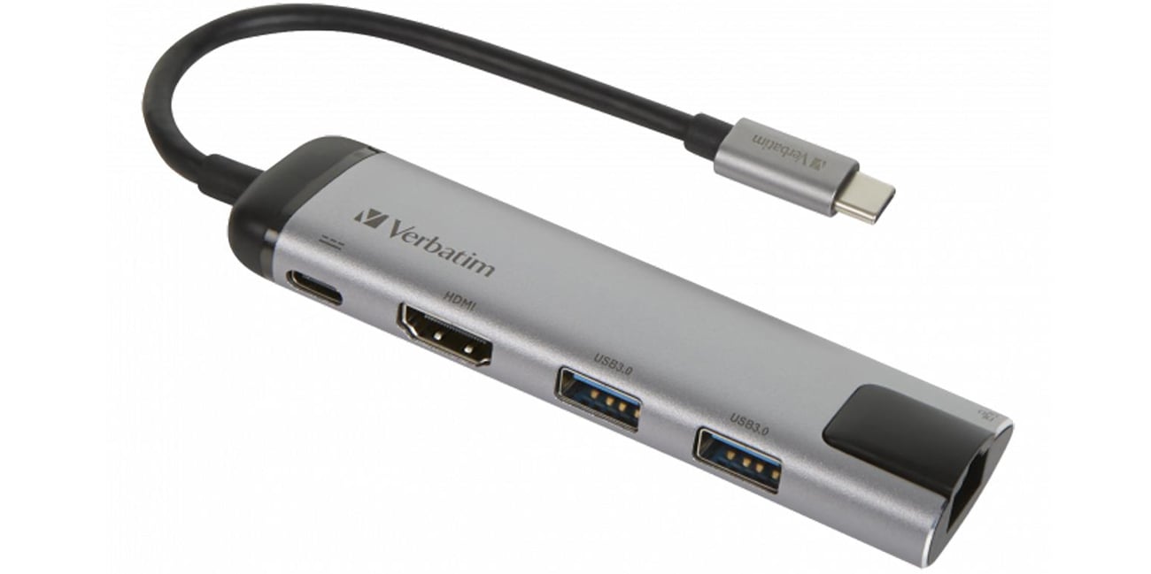 Hub Verbatim USB-C - 2x USB 3.0, USB-C 3.1, HDMI 4K, RJ45