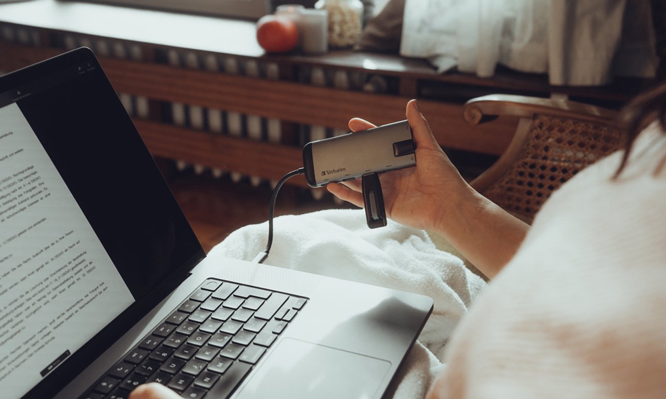 Hub USB Verbatim USB-C podłączone akcesoria