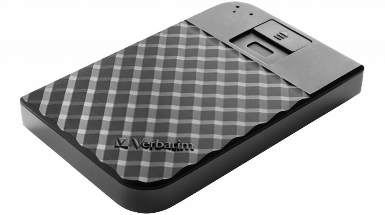 Dysk zewnętrzny HDD Verbatim Executive Fingerprint Secure Czarny - Widok od przodu pod kątem