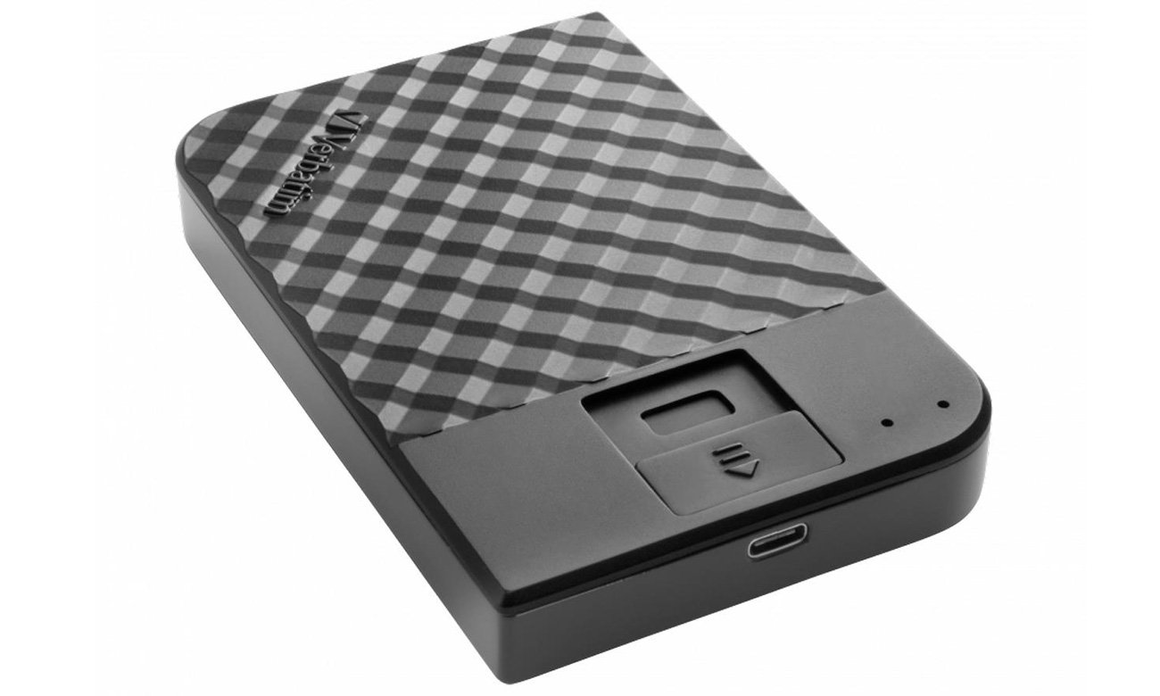 Dysk zewnętrzny HDD Verbatim Executive Fingerprint Secure Czarny - Widok od przodu pod kątem