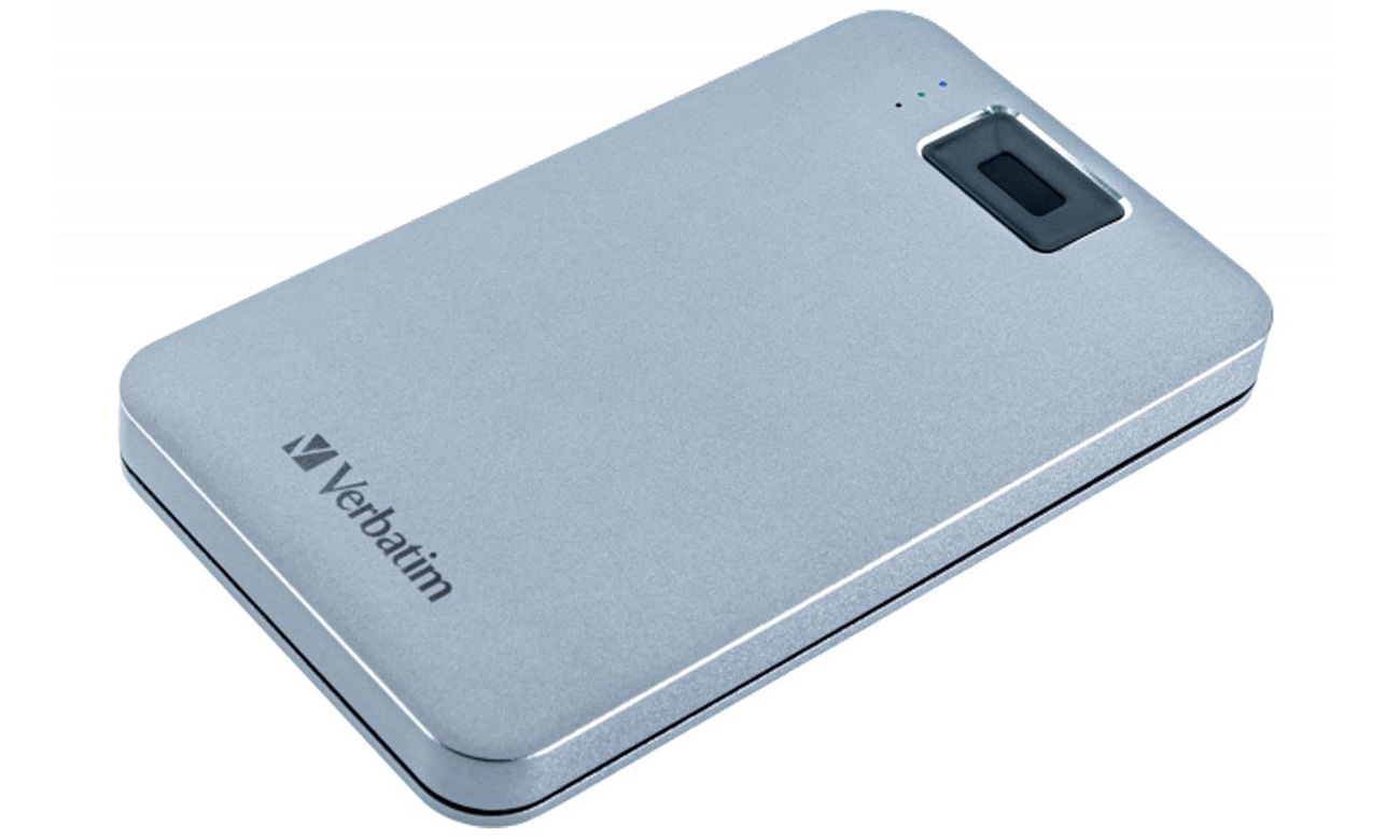 Dysk zewnętrzny HDD Verbatim Executive Fingerprint Secure Space Grey - Widok od przodu pod kątem