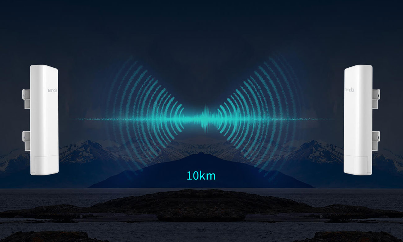 Zewnętrzny most Wi-Fi Tenda O6 - Zasięg transmisji do 10 km