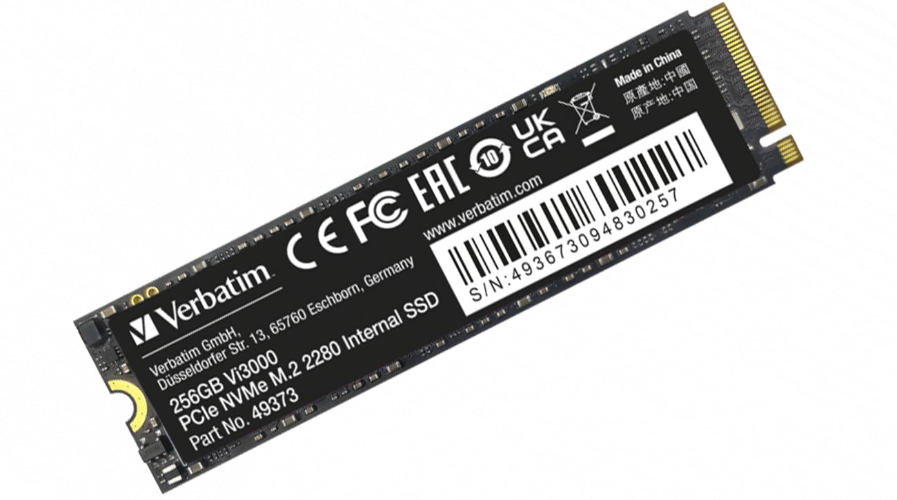 Dysk SSD M.2 PCIe NVMe Verbatim Vi3000 256 GB - Widok ogólny