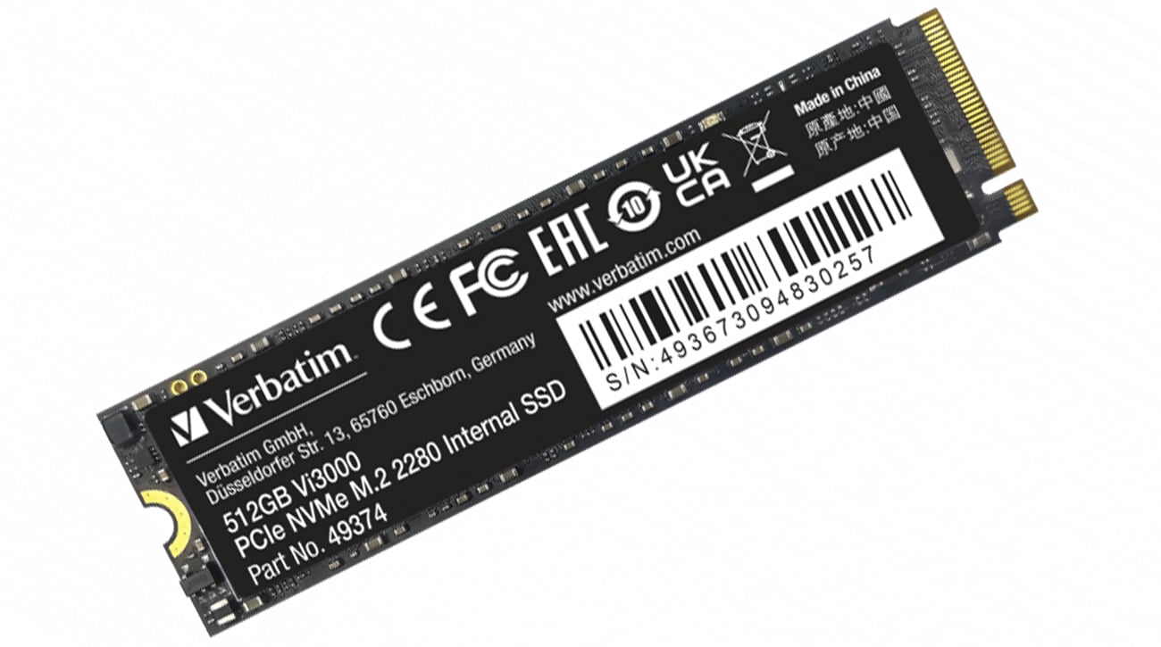 Dysk SSD M.2 PCIe NVMe Verbatim Vi3000 512 GB - Widok ogólny