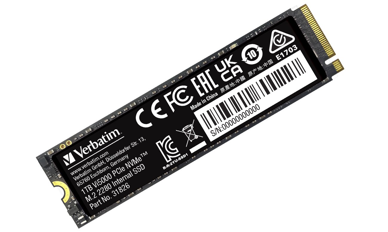 Dysk SSD M.2 PCIe NVMe Verbatim Vi5000 1 TB - Widok ogólny