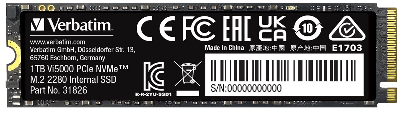 Dysk SSD M.2 PCIe NVMe Verbatim Vi5000 1 TB - Widok ogólny