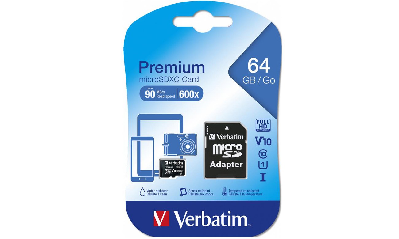 Verbatim 64GB microSDXC Premium 90MB/s Speicherkarte