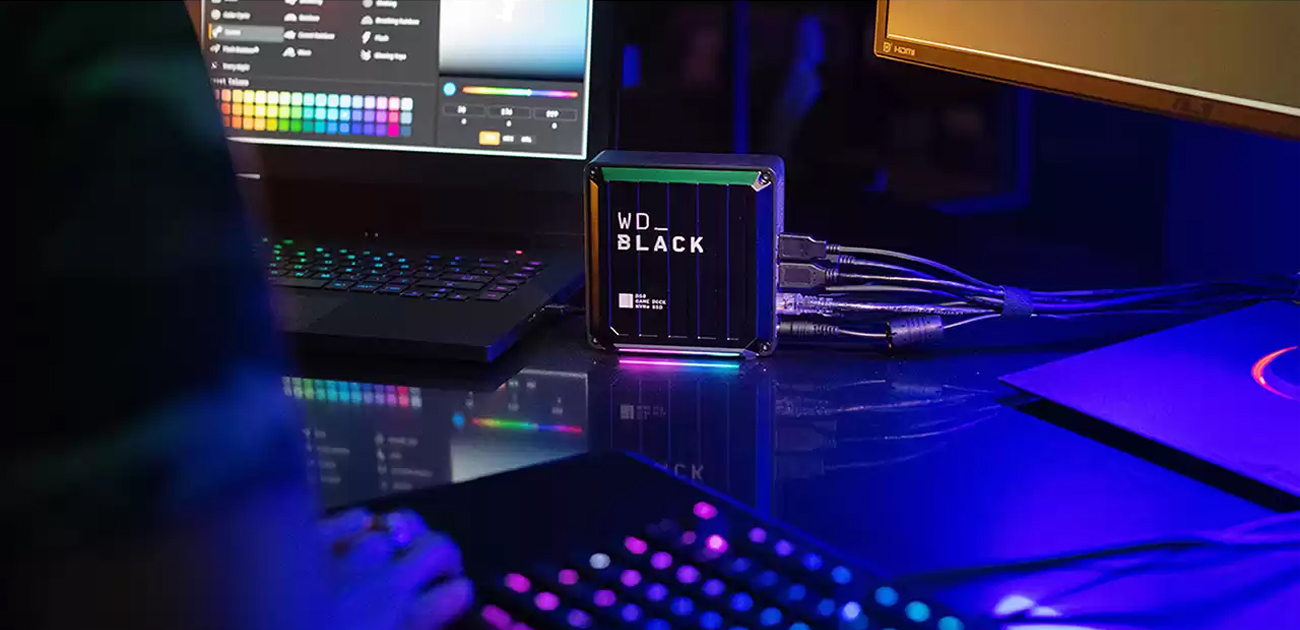 WD BLACK D50 Game Dock podświetlenie RGB