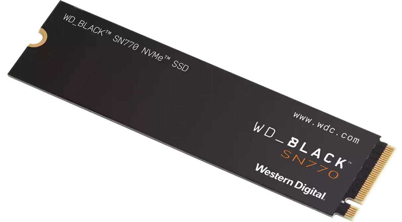 Dysk SSD M.2 WD Black SN770 500 GB - Widok z gry pod ktem