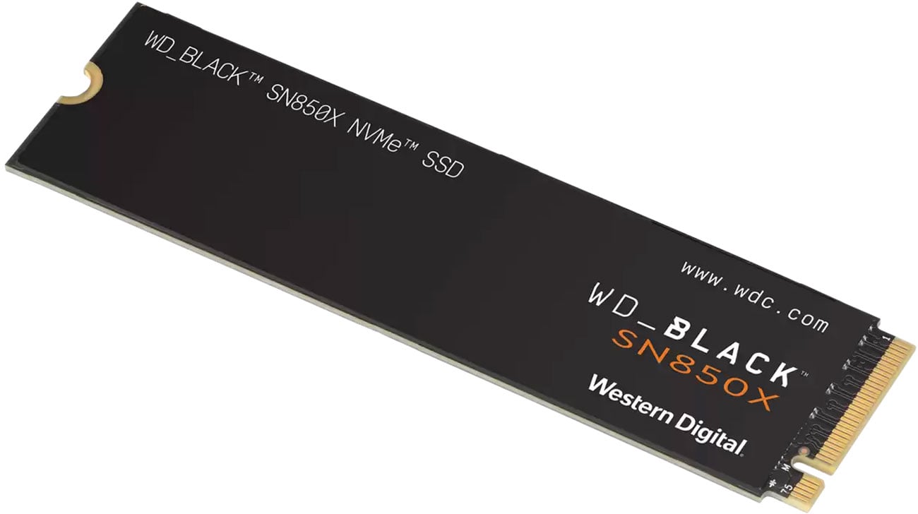 Dysk SSD M.2 NVMe WD BLACK SN850X - Widok od przodu pod ktem