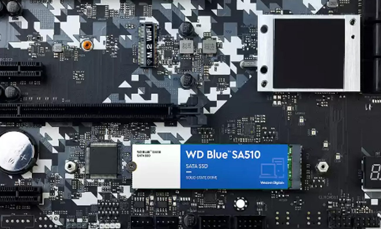 Dysk SSD M.2 WD Blue SA510 zamontowany w komputerze