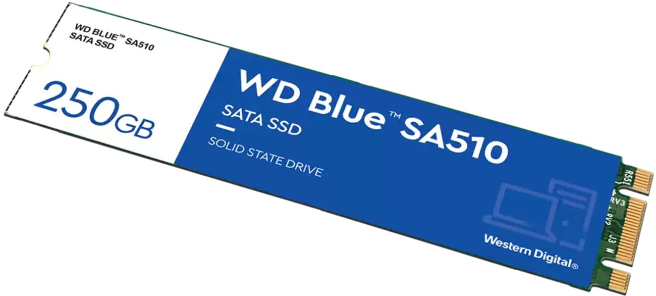 SSD M.2 WD Blue SA510 250 GB - Vorderansicht im Winkel