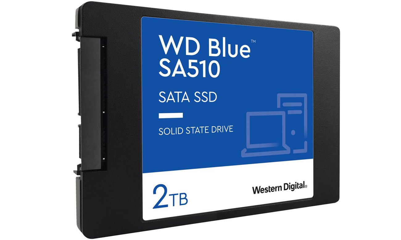 SSD-Festplatte 2,5'' WD Blue SA510 2 TB - Vorderansicht im Winkel