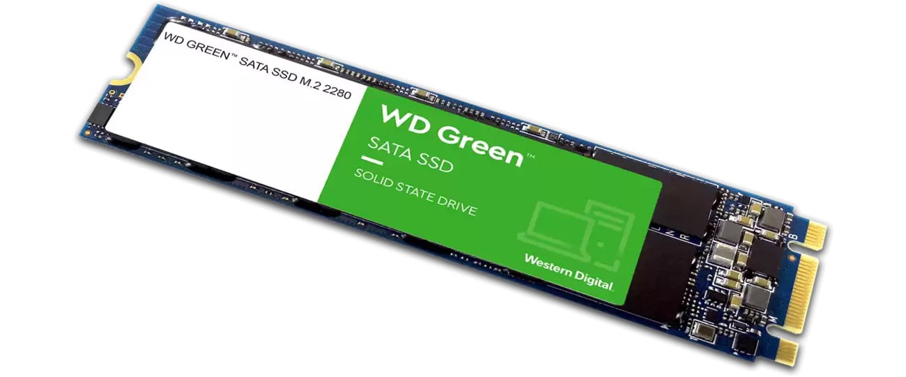 WD 240 GB M.2 SATA SSD Green widok z przodu pod ktem