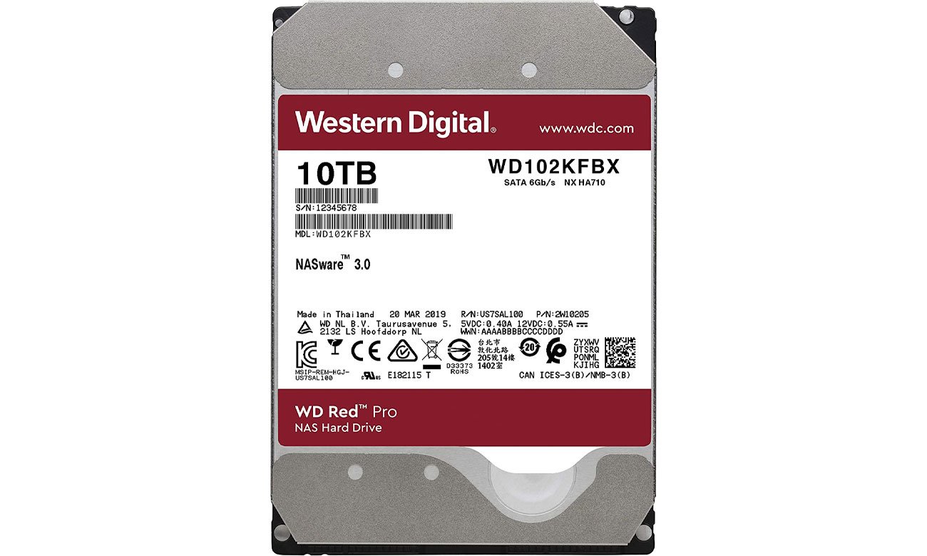 Dysk HDD WD RED PRO 10TB 7200obr. 256MB WD102KFBX