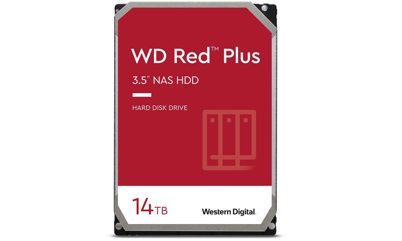 Dysk HDD 3,5'' WD Red Plus NAS 14 TB - Widok od przodu
