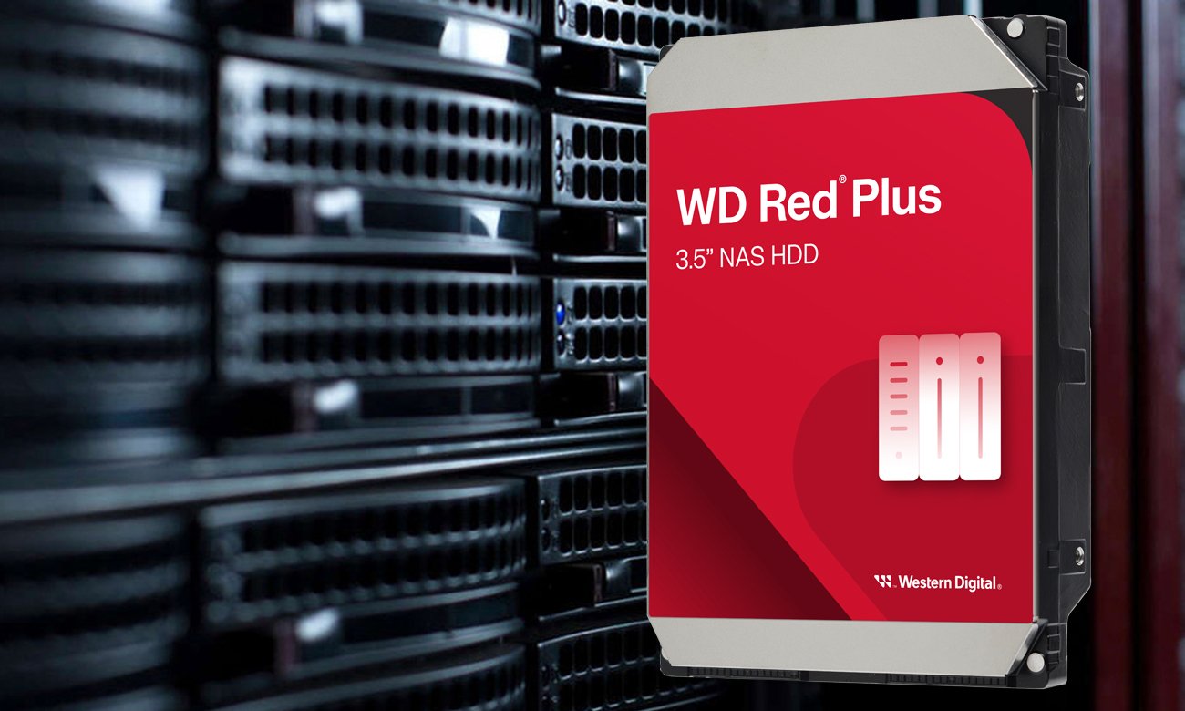 HDD-Festplatte WD RED PLUS - Grafik mit Hintergrund