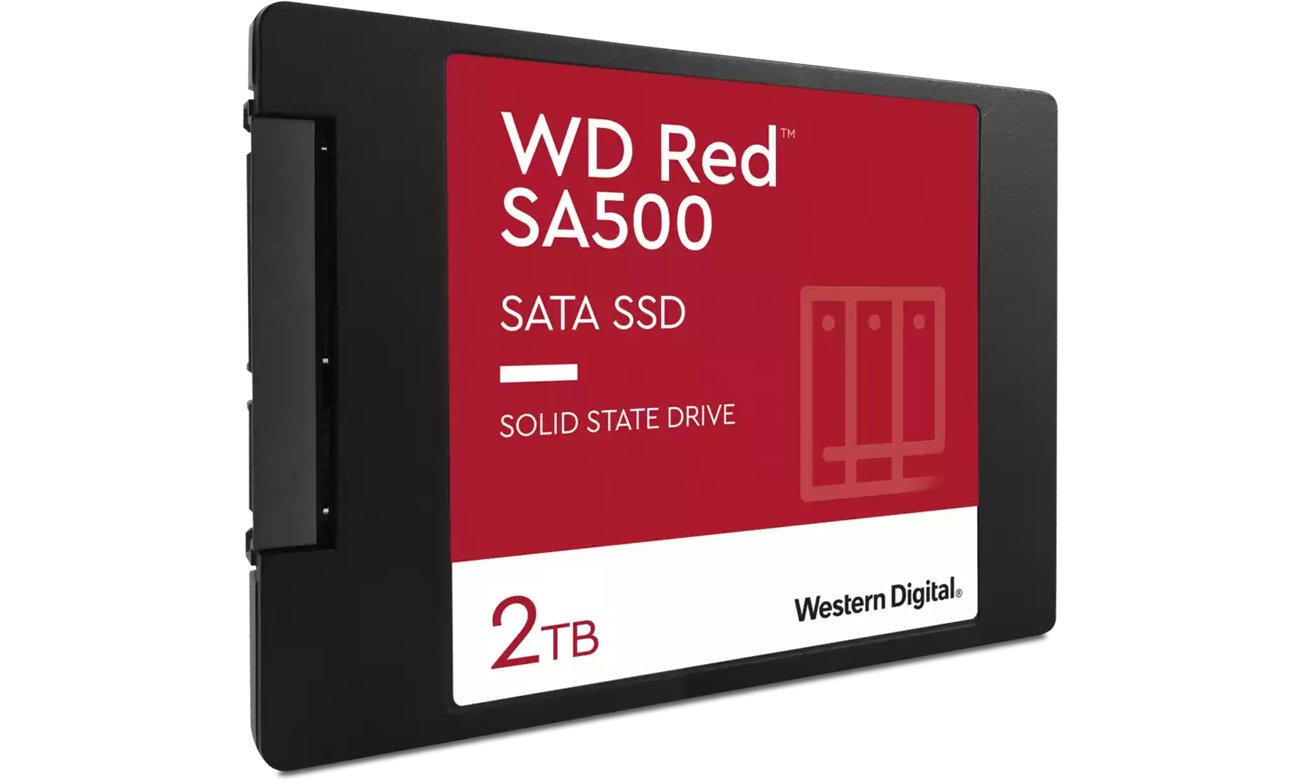 Dysk SSD 2,5'' SATA WD Red SA500 2 TB - Widok od przodu pod kątem