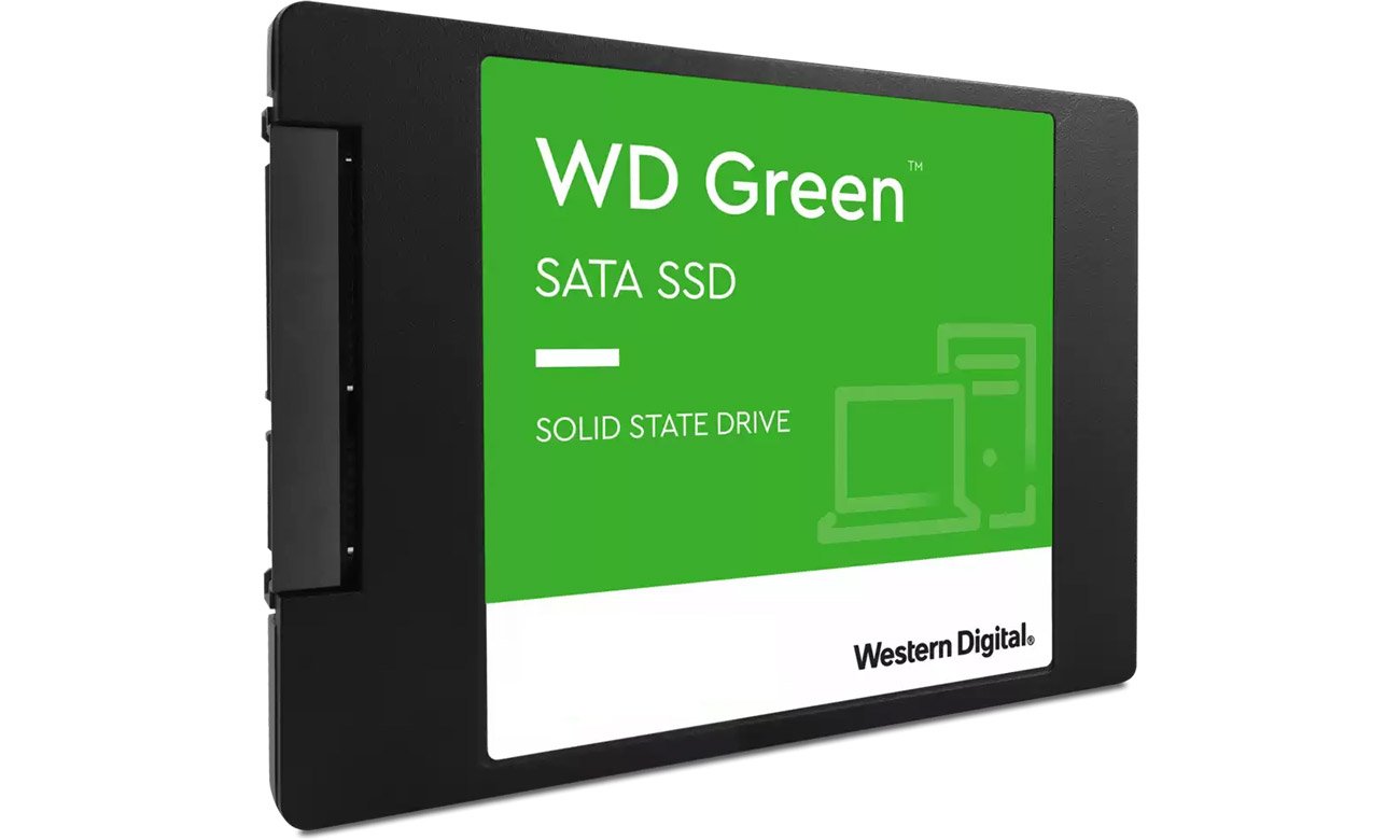 WD 240 GB 2,5'' SATA SSD Green widok z przodu pod ktem