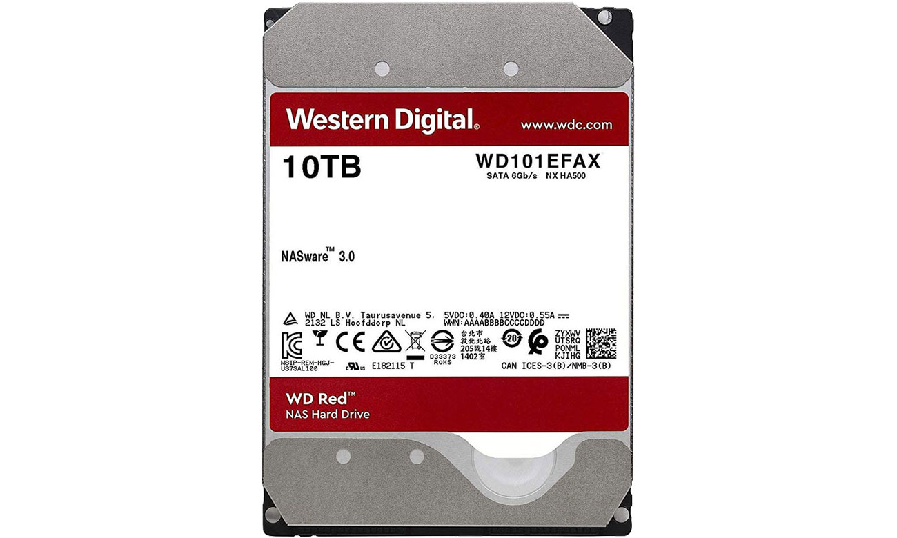 Dysk HDD WD RED 10TB 5400obr. 256MB WD101EFAX
