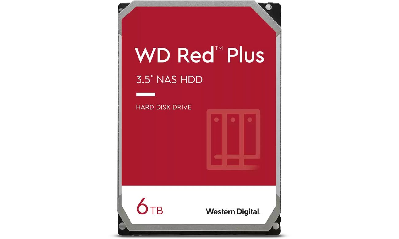 Dysk HDD 3,5'' WD Red Plus NAS 6 TB - Widok od przodu