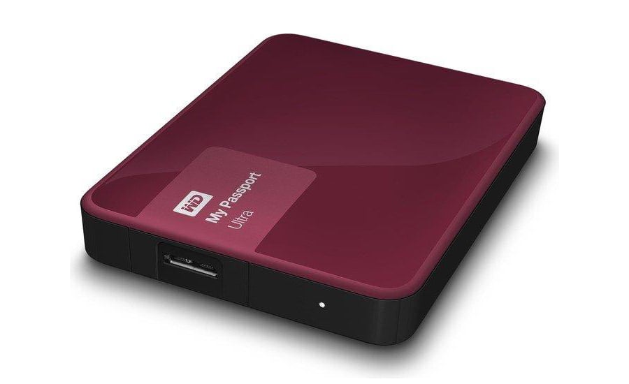 WD Passport Ultra 4TB bordowy widok z góry