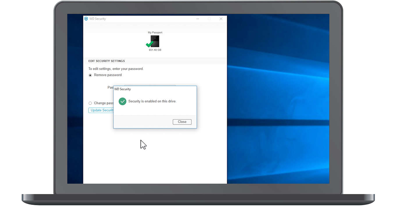 WD My Passport Ultra 1TB Gold 256-bitowe szyfrowanie AES