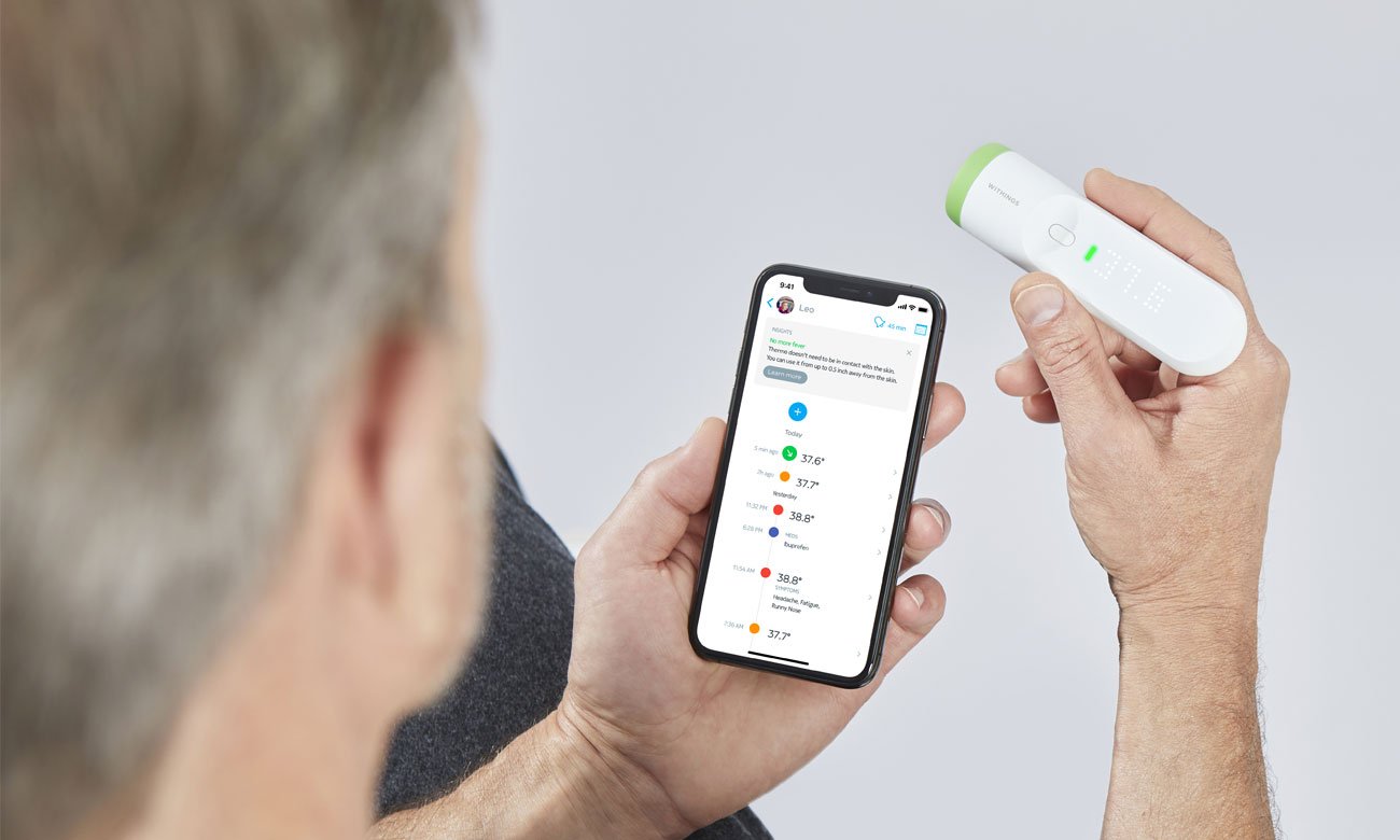 Bezkontaktowy termometr Withings Thermo z technologią HotSpot Sensor - Obsługa do 8 użytkowników