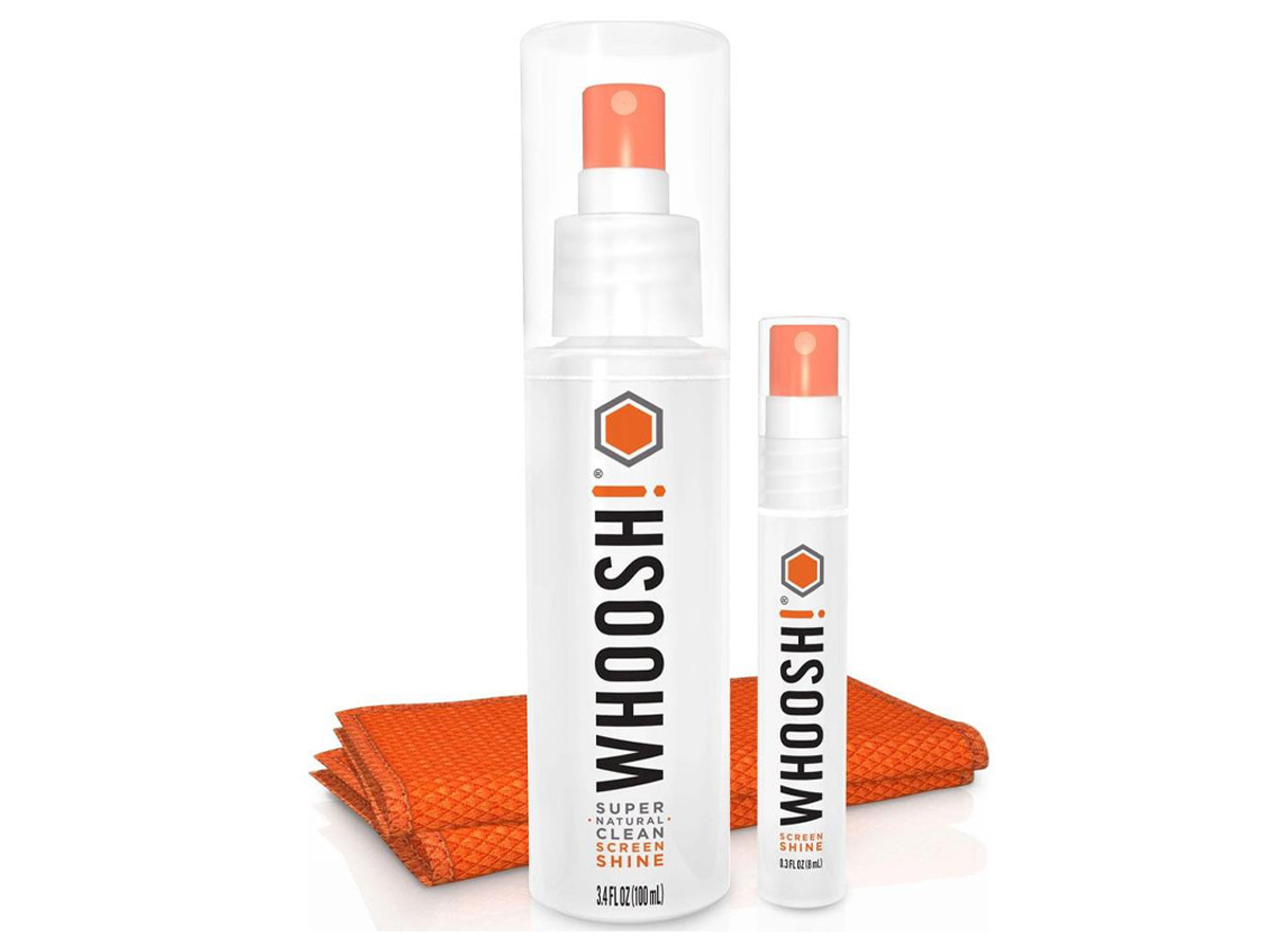 Spray zur Bildschirmreinigung 100ml+8ml + 2 Tücher Whoosh Duo 