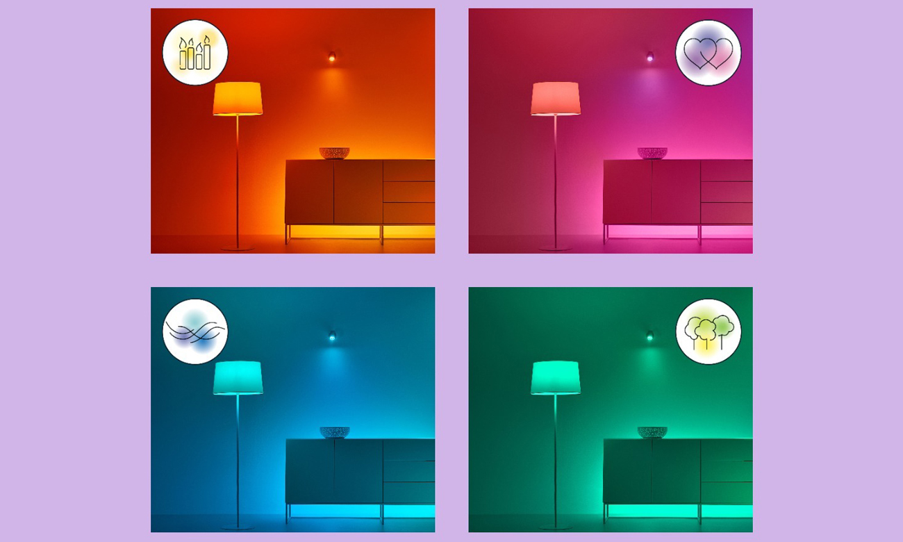 Inteligentna żarówka WiZ LED Wi-Fi BLE 60W A60 E27 RGB - Grafika lifestyle