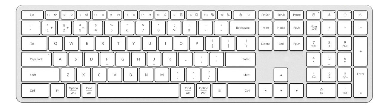 Klawiatura Bezprzewodowa x-kom Alu Keys White