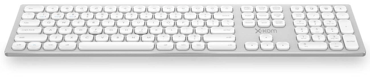 Klawiatura x-kom Aluminium Wireless Keyboard Biała