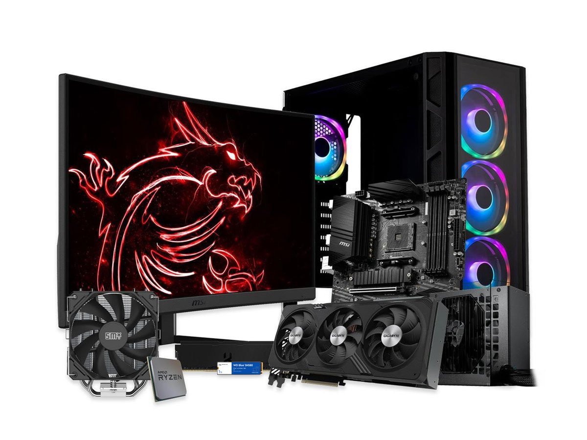 Zestaw tygodnia Ryzen 7 5700X/32GB/1TB/RX 7700XT + monitor MSI