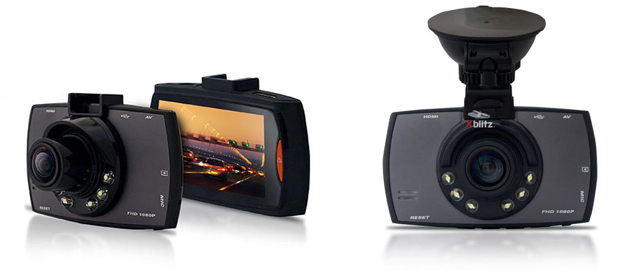 Wideorejestrator Xblitz Black Bird Przód Bok ekran