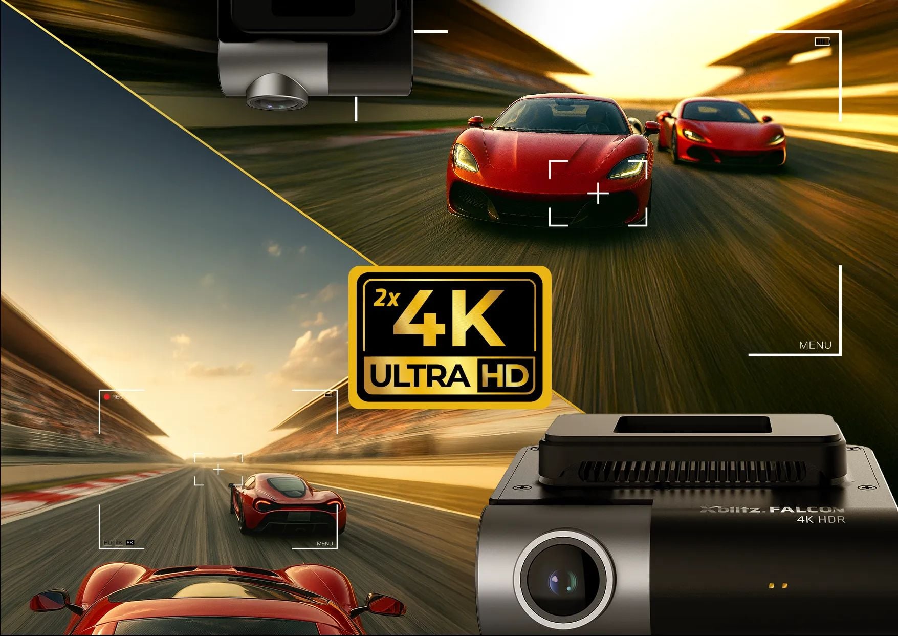 2x4K w Xblitz Falcon i sportowe auta w tle