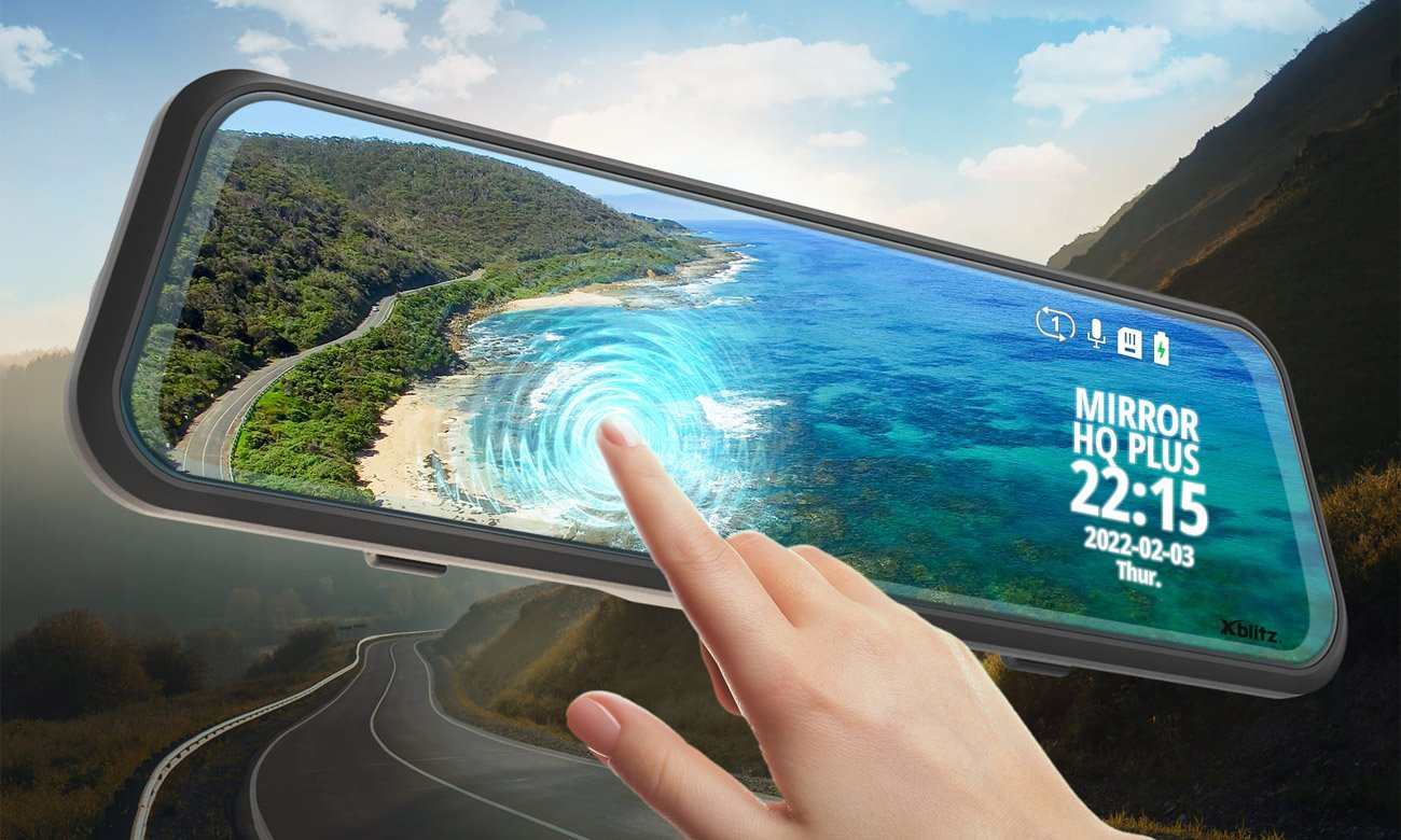Wideorejestrator Xblitz Mirror HQ Plus - Panel dotykowy