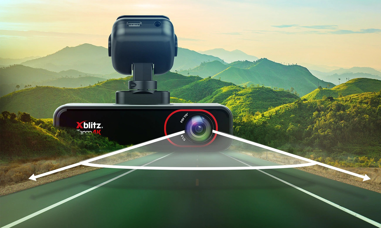 Wideorejestrator Xblitz Tango 4K - Szeroki kąt widzenia i detekcja ruchu