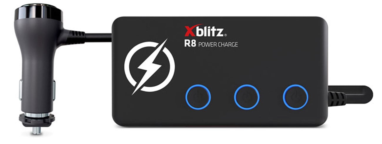 Rozdzielacz samochodowy 12/24V Xblitz R8 Power Charge - Widok z boku