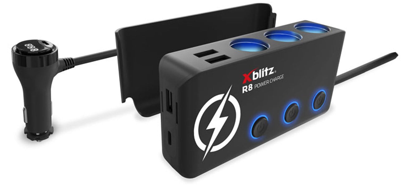 Rozdzielacz samochodowy 12/24V Xblitz R8 Power Charge - Widok ogólny
