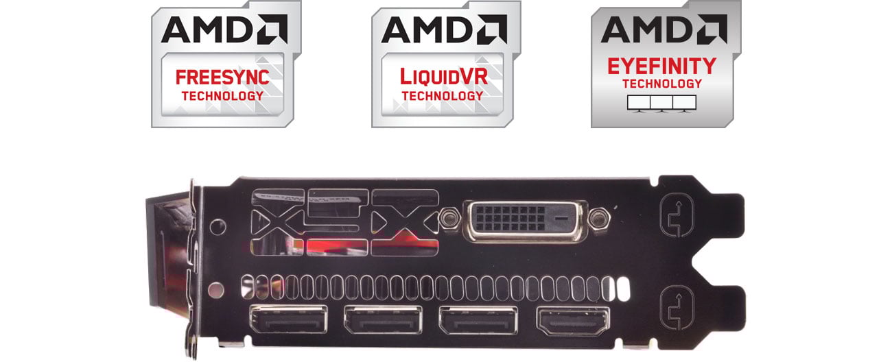 XFX Radeon RX 570 - Złącza, technologie