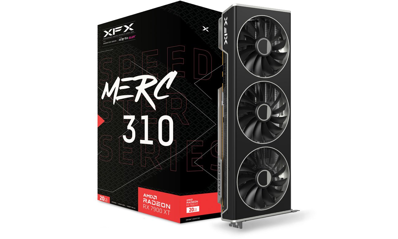 XFX Radeon RX 7900 XT BLACK Ігрова SPEEDSTER MERC310 20 ГБ GDDR6