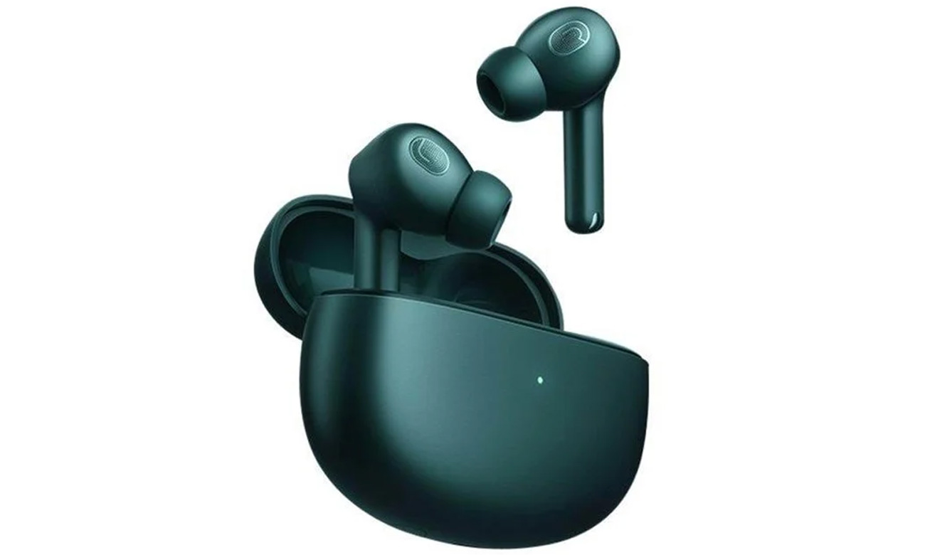 Słuchawki bezprzewodowe Xiaomi Buds 3T Pro Green - Słuchawki w etui, widok od przodu pod kątem