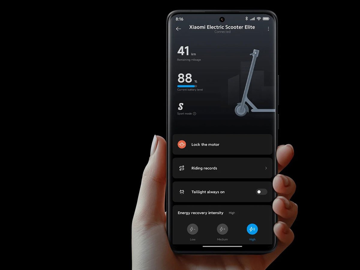 Hulajnoga elektryczna Xiaomi Electric Scooter Elite - Inteligentne funkcje i pełna kontrola