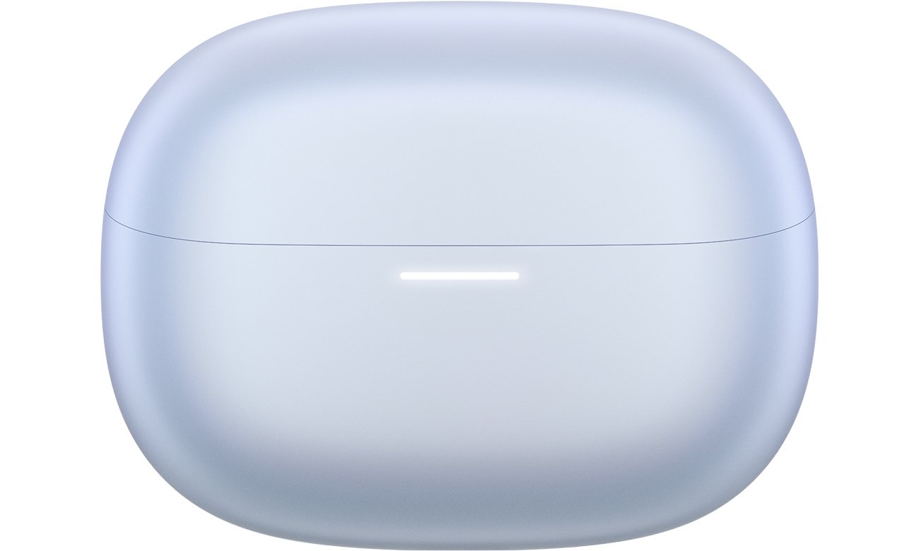 Słuchawki bezprzewodowe Xiaomi Redmi Buds 5 Pro Aurora Purple - Widok od przodu wraz z zamkniętym etui ładującym