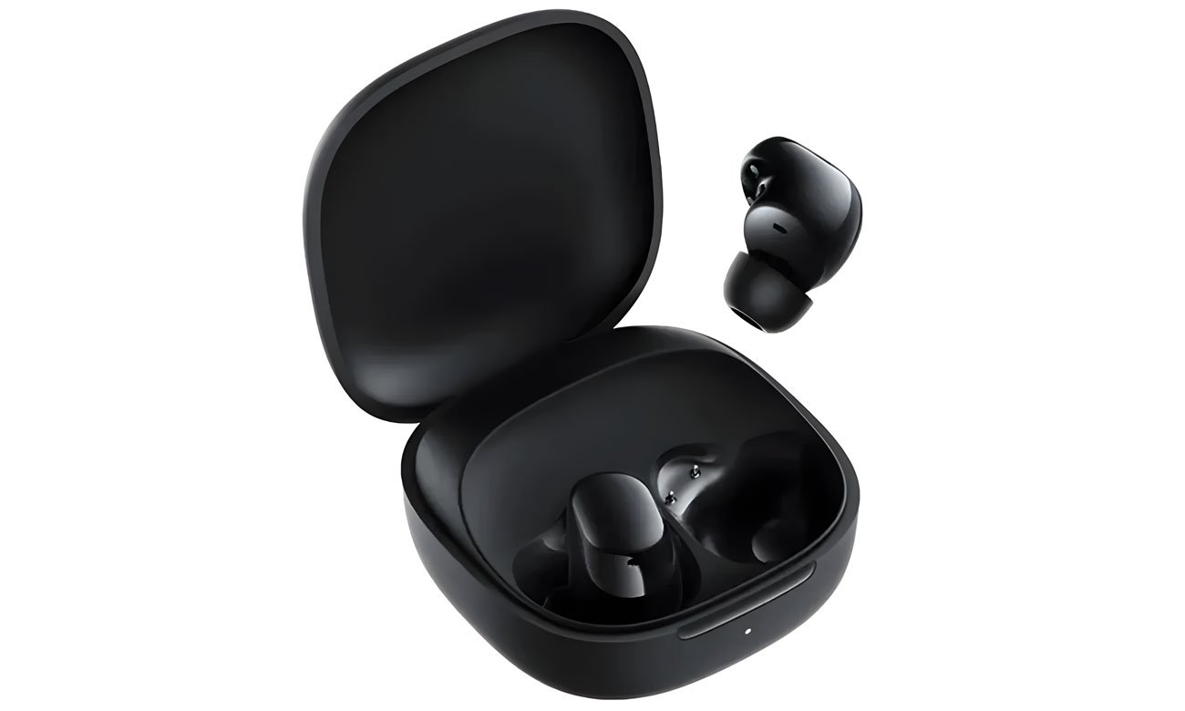 Xiaomi Redmi Buds 6 Play Czarne - Widok od przodu pod kątem