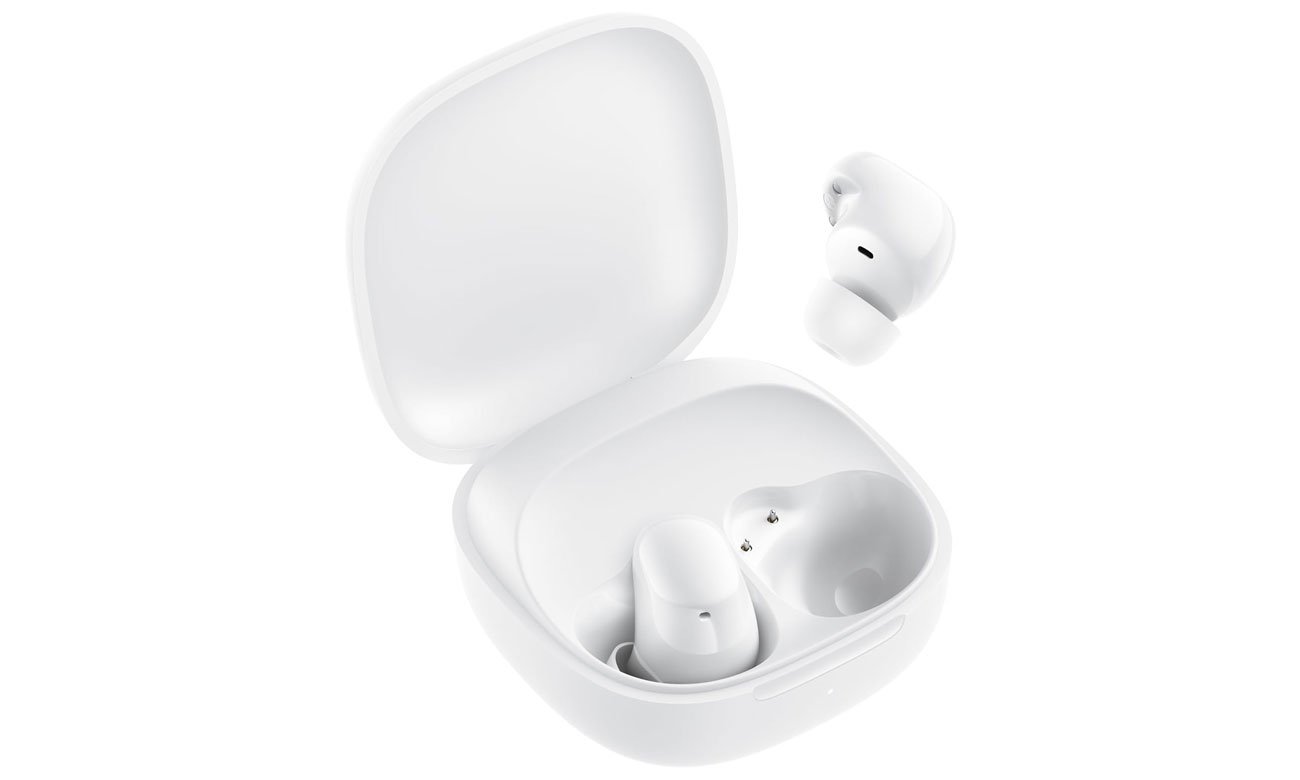 Xiaomi Redmi Buds 6 Play Białe - Widok od przodu pod kątem