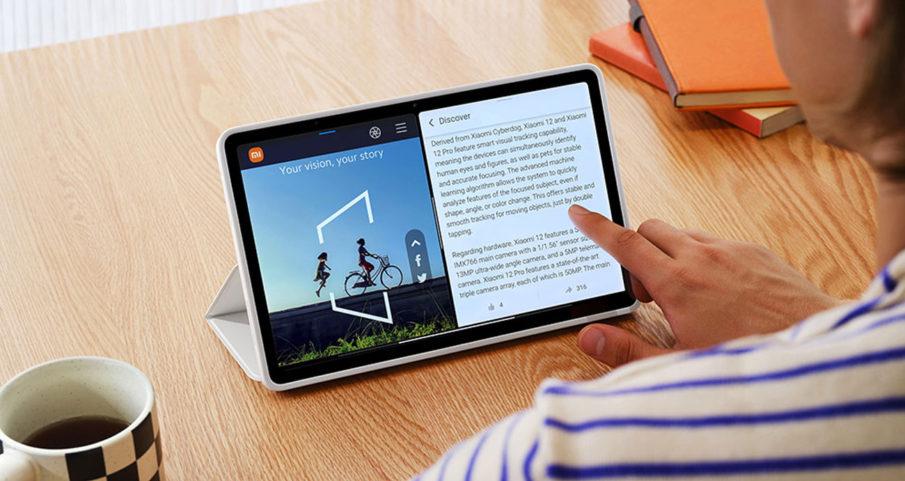 Tablet Xiaomi Redmi Pad podzielony ekran