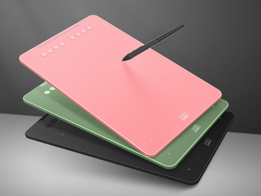 XP-Pen Deco 01 V3 warianty kolorystyczne zielony różowy czarny