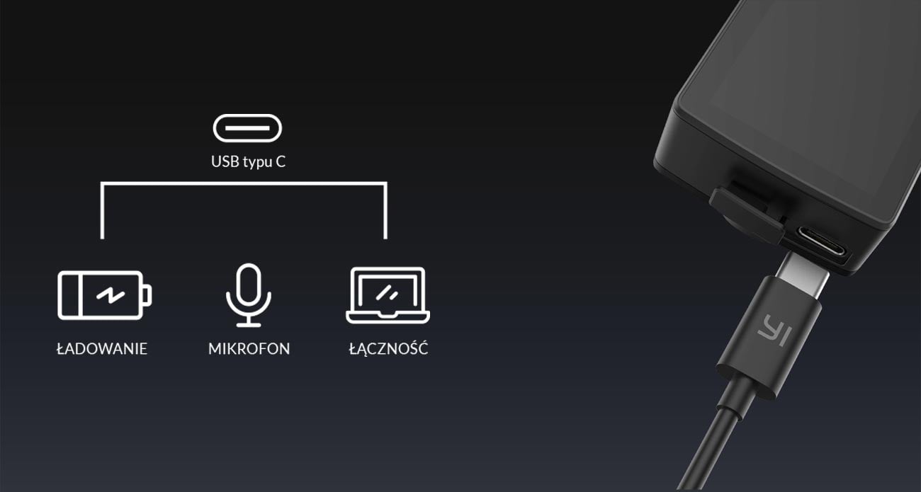Kamera YI Action 4K+ Złącze USB typu C